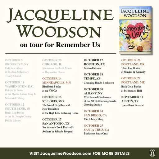 Jacqueline Woodson on tour for Remember Us