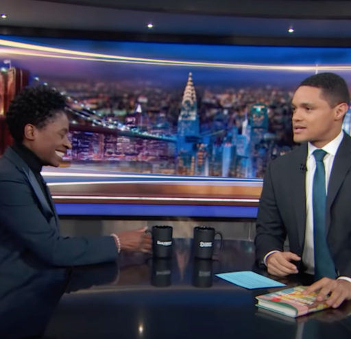 Jacqueline Woodson and Trevor Noah on the Daily Show